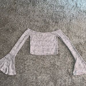 Flared off shoulder crop top